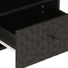 vidaXL Tables de chevet 2 pcs noir 40x33x46 cm bois de manguier solide - Noir - Voir 8
