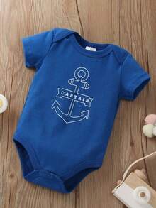 Set Of 5 Triangular Baby Rompers, Made Of Cotton With A Nautical Anchor Print, Soft And Comfortable, Ideal For Outdoor Use And Everyday Wear At Home. - Azul - Ver 5