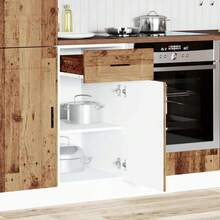 vidaXL Armário de cozinha Porto vieux bois bois d'ingénierie - Castanho - Ver 3