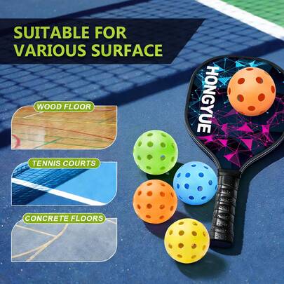 8pcs Premium Pickleball Set - 26/40 Holes Indoor/Outdoor Pickleball With Bag, Perfectly Balanced, High Bounce Realistic Flight, Suitable For Tournament Competition