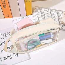 Estuche para lápices de Gran Capacidad, Estuche de Soporte para Juguete pequeño con Gran Capacidad, Neceser de Maquillaje Transparente para Cables de Datos, Accesorios, Tarjetas, cosméticos (lechoso) - como en la foto - Ver 7