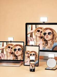 Portable Selfie Light, Video Conference Lighting With Phone/Camera Clip, 3 Lighting Modes, Rechargeable, Suitable For Laptop/Phone/Tablet, Video Calls, Makeup, Selfie And Live Streaming, Compact Light