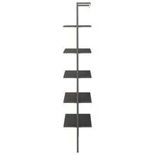 vidaXL Étagère inclinado con 5 niveles negro 64x35x185 cm - Negro - Ver 4