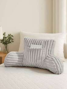 Cuddle Chair Pillow Ultra Soft Back Support Sofa Cushion With Arms Ribbed Fleece - Grey - View 2