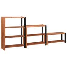 vidaXL Étagère 3 pcs Marron 80 x 30 x 110 cm Bois d'Acacia Massif - Tabac - Voir 3