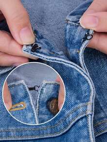 50sets-Sewing Clips For Fabric,Eye Hook,Hook And Eye Sewing, Multi-Purpose Clothes Buckle, Iron Sewing Hook & Eye Closure, Sewing Hook And Eye Fasteners, Suitable For Bras And Clothing, 3 Sizes (Silver And Black) - Multicolor - View 5