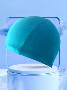 1pc Solid Color Nylon Swimming Cap, Unisex, Comfortable & Non-Binding Swim Hat, Beach Essentials, Beach Accessories, Pool Float - Multicolor - View 6