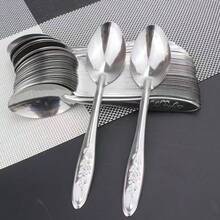 10pcs Stainless Steel Cutlery Set - Mirror Polished, Spoons & Dessert Utensils - Perfect For Home, Restaurants, Hotels, Weddings - 銀色 - 查看 9
