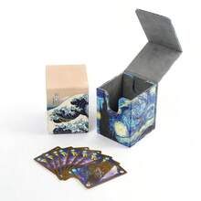 可容纳100张以上单层卡套的MTG卡盒，磁扣闭合，PU皮革材质，适用于TCG/CCG卡牌收纳 - 彩色 - 查看 10