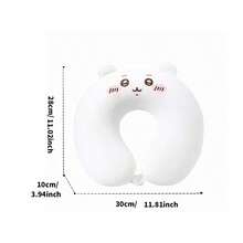 Miniso Chiikawa Series Chiikawa U-Shaped Pillow, Memory Foam Material, Character Shape Details, Neck Support & Pressure Relief, Suitable For Travel/Office, Cute Neck Pillow(1 PC) - White - View 8