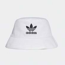 Adidas Originals Trefoil Bucket Hat, Unisex Retro Sun Hat, Versatile Streetwear Sports Cap - White - View 1