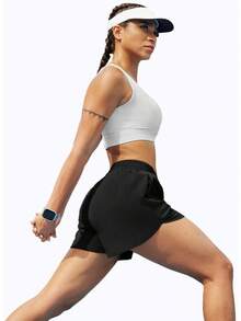 NIASHOT 3 Workout Shorts Women With Liner Biker Athletic Running Hiking Yoga Quick Dry Side PocketsA Valentine's Day DNFK - 黑色 - 查看 3