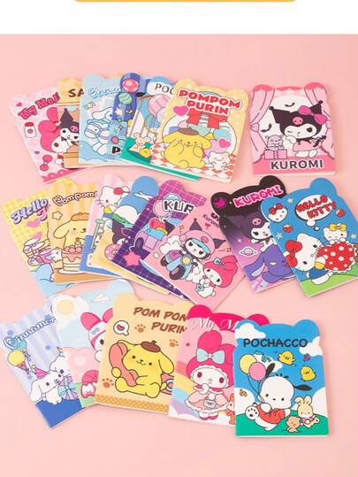 8本可爱卡通笔记本，便签本，作业本，小型便签本，卡通造型奖品，轻薄笔记本，适合学校和家庭奖励