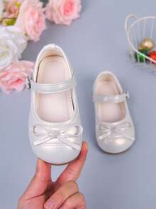 时尚优雅的蝴蝶结装饰女童/婴儿鞋，舒适轻便防滑平底鞋，室内外皆宜，适合春、夏、秋季穿着。 - 白色 - 查看 11
