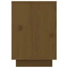 vidaXL Mesas de cabeceira 2pcs castanho mel 50x34x50cm bois de pin maciço - Castanho - Ver 8