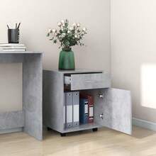 vidaXL Rollkleiderschrank, Betongrau, 45x38x54 cm, Holzwerkstoff - Grau - Übersicht 3