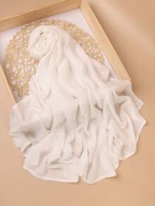 1条高品质纯色柔软透气粘胶纤维头巾，适合日常搭配长袍或连衣裙佩戴