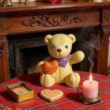 Wax Product Mold 3D Cute Teddy Bear ( Scarf & "Heart) Shape Silicone Wax Mold - DIY Scented Candle Craft Tool For Valentine's Day, Christmas, Anniversary & Easter Romantic Home Decor & Sweet Handmade Gifts - Waving Heart Bear Mold - View 4