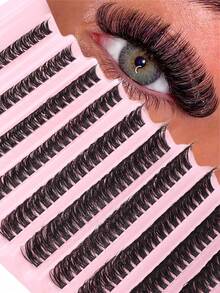 100pcs D-Curl Fluffy False Eyelashes, 8-16mm Length, Delicate & Lightweight, Create Natural & Voluminous DIY Lash Look, Easy Salon-Level Lash Experience At Home - D - View 9