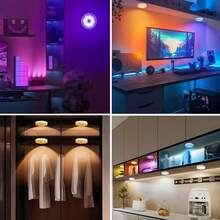 Bộ 1/3/6 đèn LED từ tính sạc USB có điều khiển từ xa và chức năng hẹn giờ điều chỉnh độ sáng, thích hợp cho phòng ngủ, tủ quần áo, tủ đựng đồ, đầu giường, hành lang và tủ trưng bày (250mAh) - USB + điều khiển từ xa - Xem 10