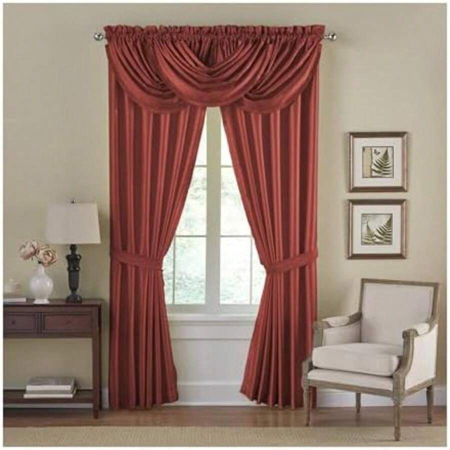 Home Fashions 026865721874 habitación Autocaravanas y eficiente de la energía Lined Rod Bolsillo Ventana Cortina Drape Pleated Regal Solid Panel, , 1, 1(132.1An x 241.3Al cm (1 Paneles) Rojo) - Multicolor - Ver 1
