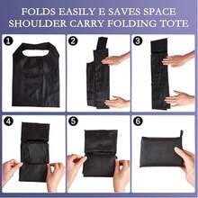 Spring Multi-Design Portable Grocery Shopping Bags, Lightweight Water-Resistant Shoulder Storage Bags, Tote Bags With Large Capacity, Foldable, Minimalist Patterns - Multicolor - View 4