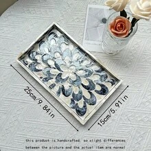 1 Stück INS Stil Dekoschale mit Muscheleinlage, bunte Patchwork Quadrate, handgefertigt. Geeignet zur Dekoration von Wohnzimmer Couchtisch, Esstisch und für den täglichen Gebrauch. Kann auch als Geschenk oder Partytischdekoration verwendet werden.