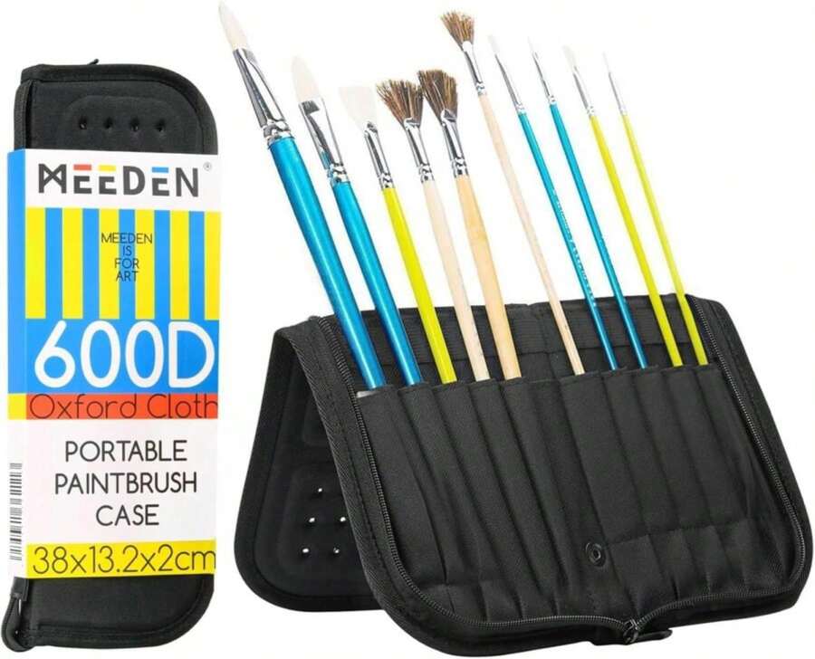 MEEDEN Paint Brush Holder, 15 X 11.2 Inch Zippered Paints Brush Case, Organization And Storage Bag For Artist Paints Brush (Brushes NOT Included) - Màu B - Xem 1