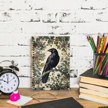 Nvucamd Gothic Dark Raven Spiral Notebook, Witchy Black Crow Botanical Journal Notebook, Dark Raven Cottagecore Journaling Notebooks For Women, Gothic Raven Office Schoolsss Supplies Gifts, 5.5x8.3 In - 烏鴉草 - 查看 7
