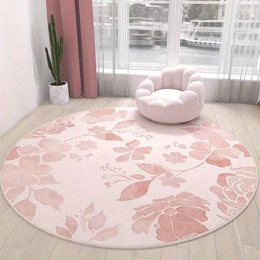 1 buc. Covor decorativ floral, covor moale din pluș pentru sufragerie, dormitor, decor pentru casă, lavabil - Multicolor - Vizualizare 1