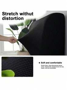 1件纯色格子床头板套，玉米棉衬里，全覆盖加厚床头板靠背套，弹性保护套，通用尺寸，适用于厨房装饰、母亲节礼物、卧室装饰、花园、厨房装饰、夏季、海滩、旅行必备、房间装饰、软萌、毕业季 - 黑色 - 查看 5