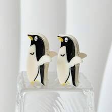 3件套女士可爱动物元素仿企鹅发夹，迷你款和大号款，马尾辫发圈，发饰，适合日常佩戴，波西米亚风，可爱派对女士发爪，优雅发夹 - 彩色 - 查看 6