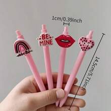 10支/5支装情人节系列创意圆珠笔，书写流畅。适用于学校用品、办公文具、节日派对礼物和情人节礼物。 - 彩色 - 查看 4