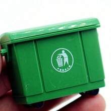 Mini Sanitation Trash Can Coin Storage Can Desktop Decor - Green - View 7