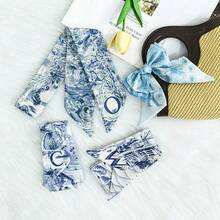 Letter Purse Scarf For Handbags Head Scarves For Women's Hair Bags Scarfs Long Skinny Scarves Fashion Silky Spring Summer Fashion Casual Versatile Bags Decorative Silk Scarves Floral Premium Sense 24 Letter Long Strip Multi-Purpose Ribbon - Chữ A - Xem 10