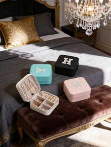 1pc Pearl Jewelry Box For Women, Fashionable Personalized Leather Jewelry Organizer, Perfect Gift For Mother, Girlfriend, Anniversary, Mother's Day - Multicolor - View 2