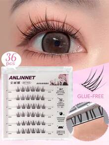 anlinnet 36 Clusters Of Glue Free Sunflower Mixed Eyelashes That Do Not Require Glue And Can Be Directly Applied As Fake Eyelashes. Natural Eyelashes Extend Makeup And Eyelashes Are Easy To Apply - C - Xem 8