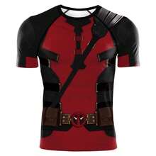 Deadpool Men Tactical Suit Muscle Compression Shirt  Superhero Activewear Cosplay Halloween Carnival Party Costumes - 短袖 - 查看 5