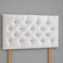 Crush Velvet 3ft Single Headboard Chesterfield 26inch - Silver Crushed Velvet - View 10