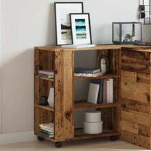vidaXL Rollkleiderschrank, Antikholz-Optik, 60 x 35 x 75 cm, Holzwerkstoff - Braun - Übersicht 4