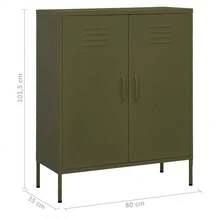 vidaXL Armário de rangement verde oliva 80x35x101,5 cm preto - Verde - Ver 9