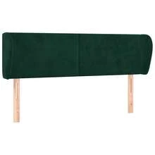 vidaXL Tête de lit avec oreilles Vert foncé 147x23x78/88 cm velours - Vert - Voir 2