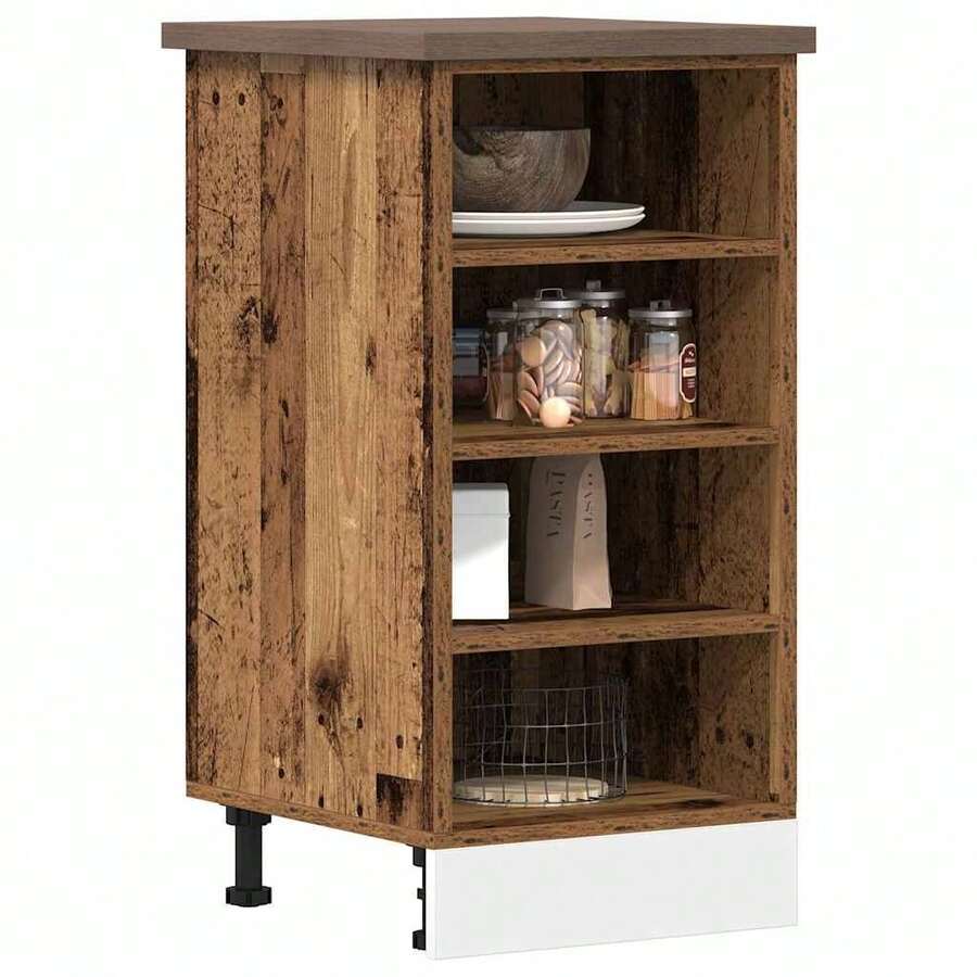 vidaXL Meuble bas "Riga" Bois ancien 40 x 44,5 x 81,5 cm Bois d'ingénierie - Castanho - Ver 1