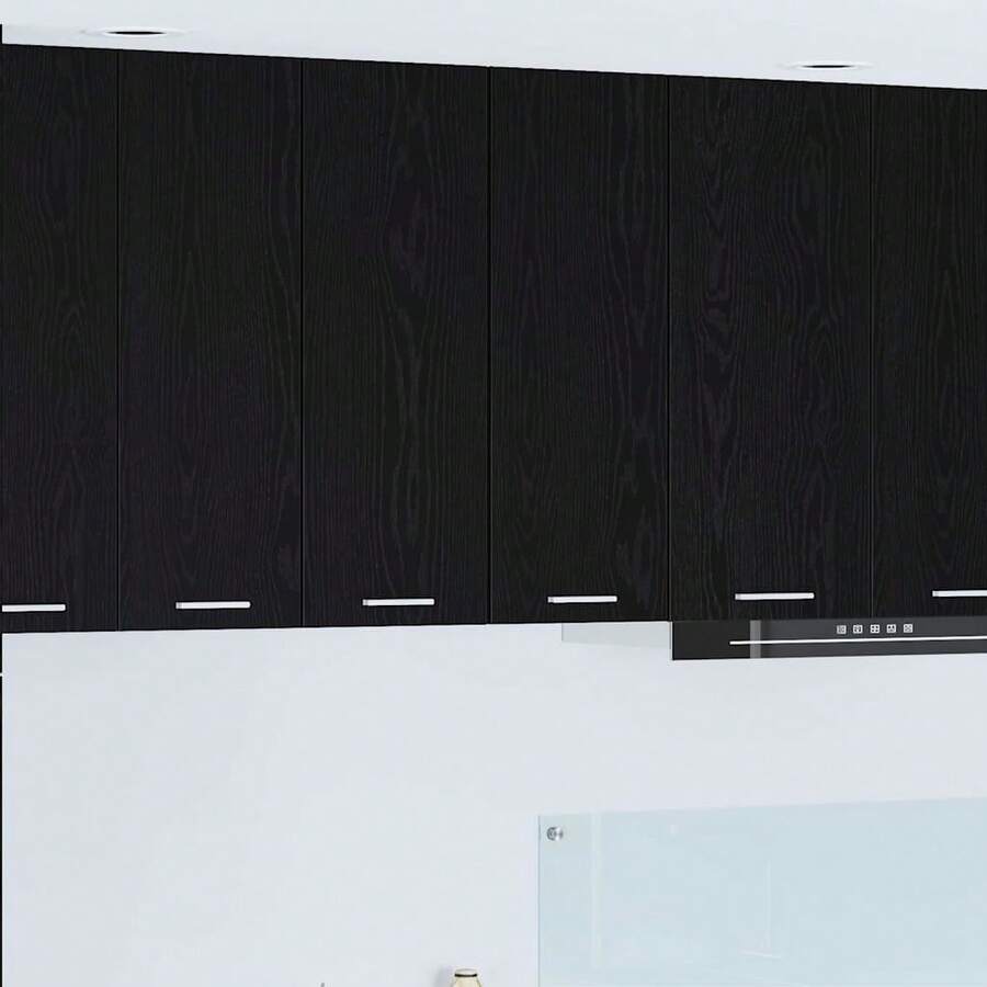 vidaXL Armoire suspendue 2 pcs Chêne noir et Blanc 30 x 31 x 80 cm - Noir - Voir 1