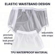 可重复使用的塑料裤，采用高弹力PE薄膜，时尚防水成人尿布，ABDL尿布爱好者适用，柔软透明塑料裤，适合青少年和成人 - 彩色 - 查看 4
