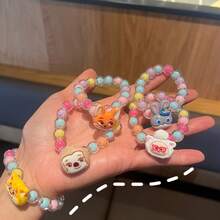 Disney Pulsera de pareja linda con cuentas de colores de gelatina y diseño de Zootopia - Multicolor - Ver 6