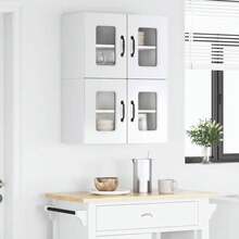 vidaXL Armoire de cuisine Kalmar 2 pcs Blanc brillant 60 x 31 x 40 cm - Blanc - Voir 4