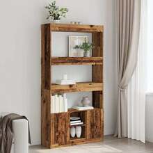 vidaXL Buffet haut vieux bois 92x33x180 cm bois d'ingénierie - Castano - Visualizzare 1