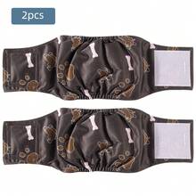 2pcs Reusable Washable Male Dog Diapers, 3pcs Breathable Belly Bands (For Male Dogs In Summer), Male Dog Diapers - Multicolor - View 19