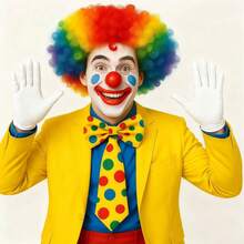 3/5件套小丑服装套装，趣味小丑卷发、假鼻子、背心、蝴蝶结、领带，适合狂欢节、万圣节、圣诞节、马戏团小丑、角色扮演派对等场合。 - 彩色 - 查看 11